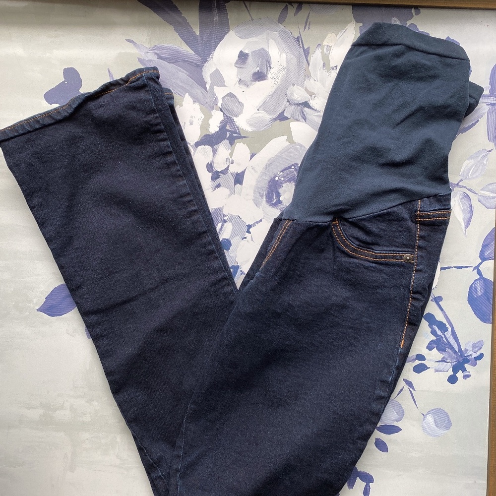 Indigo Blue Dark Wash Maternity Jeans PXS - Picture 1 of 4